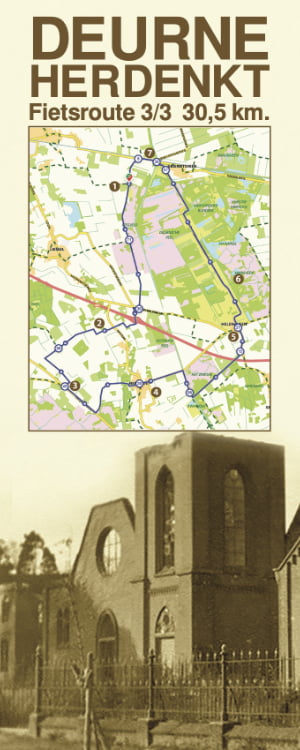 Fietsroute kaart Deurne Herdenkt 30,5 kilometer route